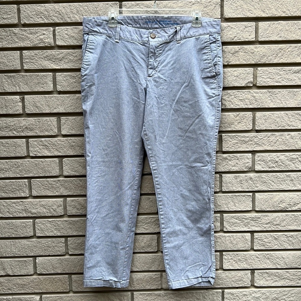 GAP Girlfriend Khakis Capris Blue Stripe Sz 12